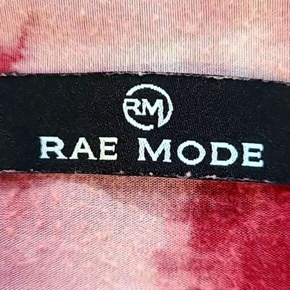 Rae Mode Pink & Maroon Tie-dye Pullover Top, Short Sleeves, Size Medium - Picture 7 of 9